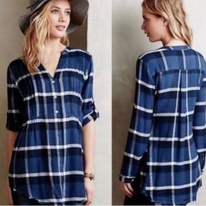 Anthropologie Holding Horses Long Flannel Shirt